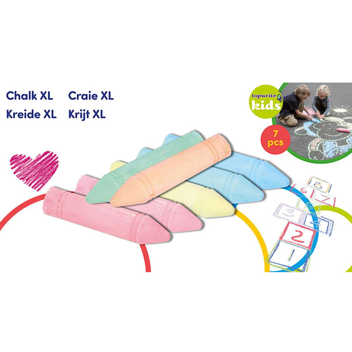 Κιμωλίες Topwrite Kids XL (7 Τεμάχια)